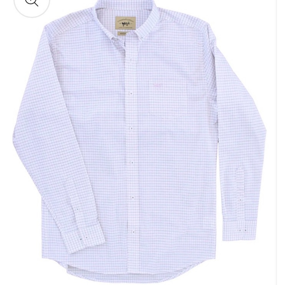 Men's Navy Pink White Plaid Long Sleeve Coastal Cotton Button-Down Shirt NWT 3XL